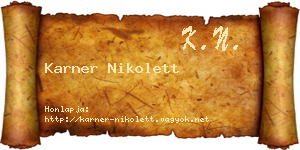 Karner Nikolett névjegykártya